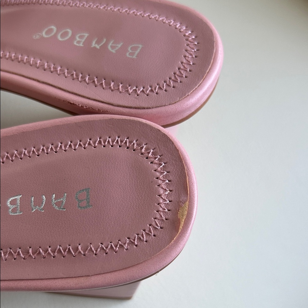 Pink Square Open Toe Double Strap Block Heels Siz… - image 7